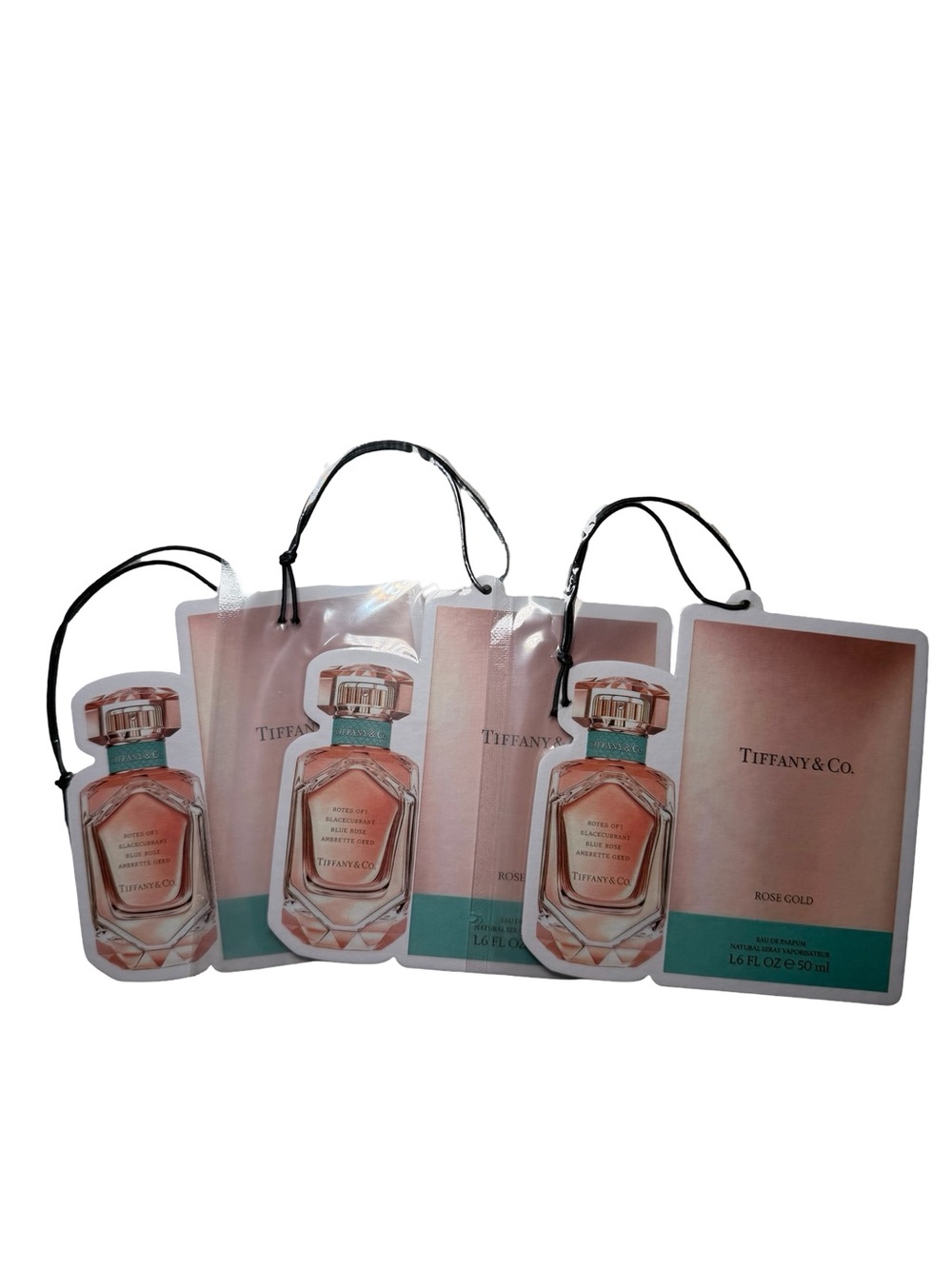 Tiffany & Co. Rose Gold Fragrance Hanging Tags - set of 3 air fresheners